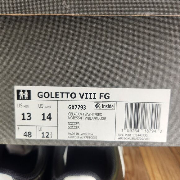 Adidas Goletto VIII FG Mens Sz 13 Black White Athletic Soccer Cleats Boot GX7793 - Picture 11 of 11